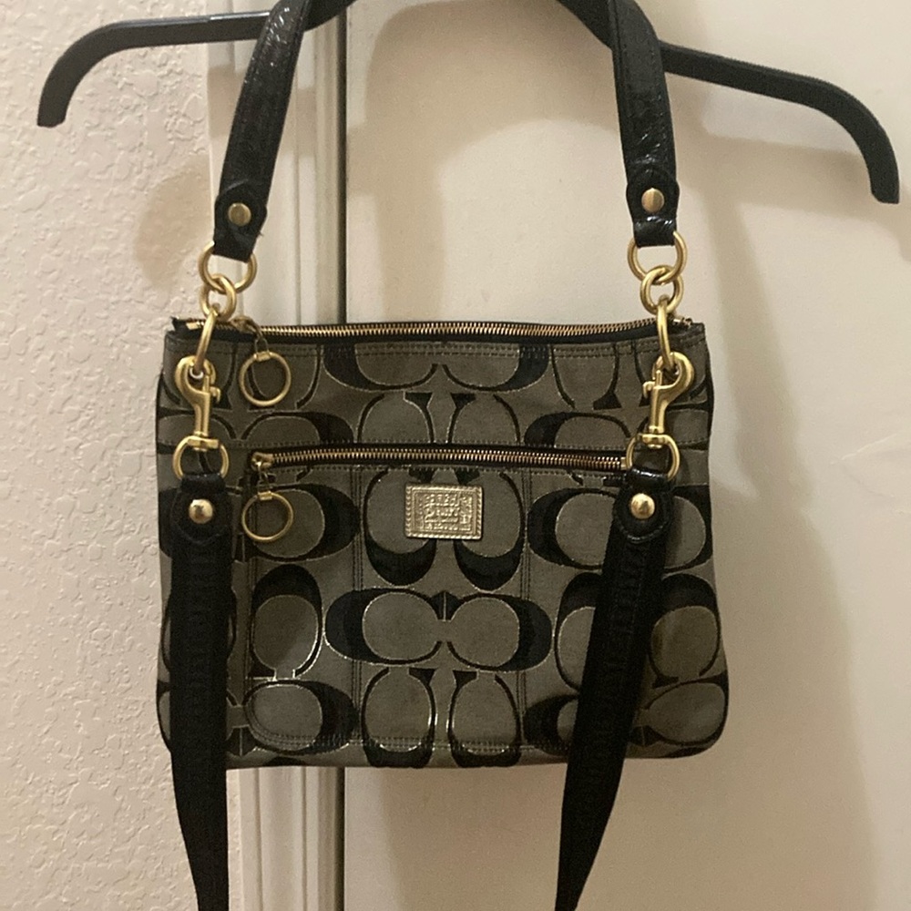 Coach Black and Gold Crossbody Bag